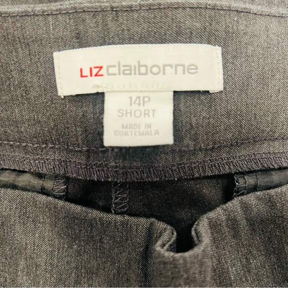 LIZ CLAIBORNE Petite Women Size 14P Short Charcoal Heather  Ankle Pants - Picture 3 of 3